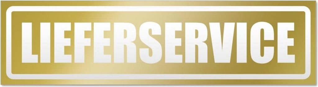 Kiwistar Lieferservice invertiert Magnetschild Schild magnetisch - 20cm Gold - Magnetfolie für Auto PKW Kfz