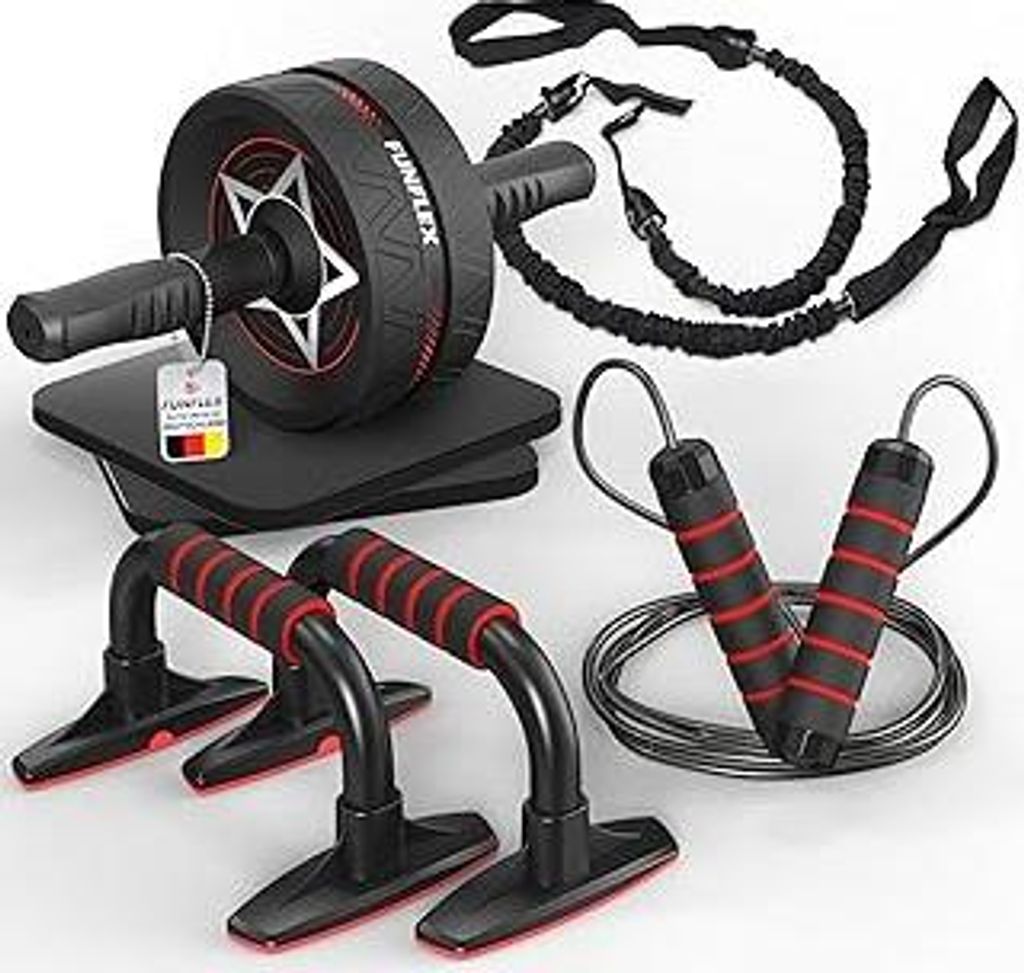 Bauchroller, Bauchmuskeltrainer Set – Oberkörpertrainings Pack – Home Gym Equipment – Heimfitnessgerät für Männer & Frauen – Ganzkörpe...
