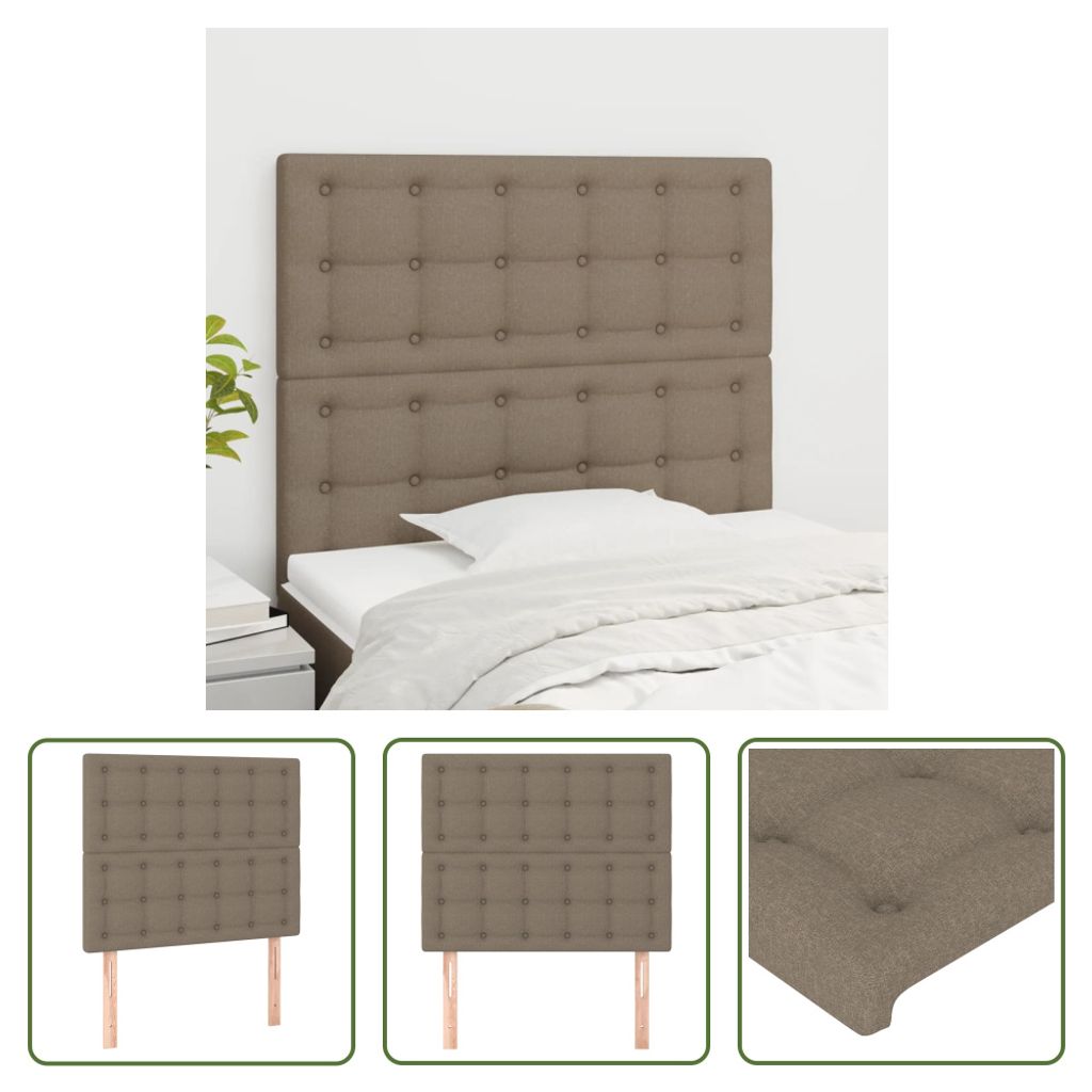 The Living Store Kopfteile 2 Stk. Taupe 80x5x78/88 cm Stoff