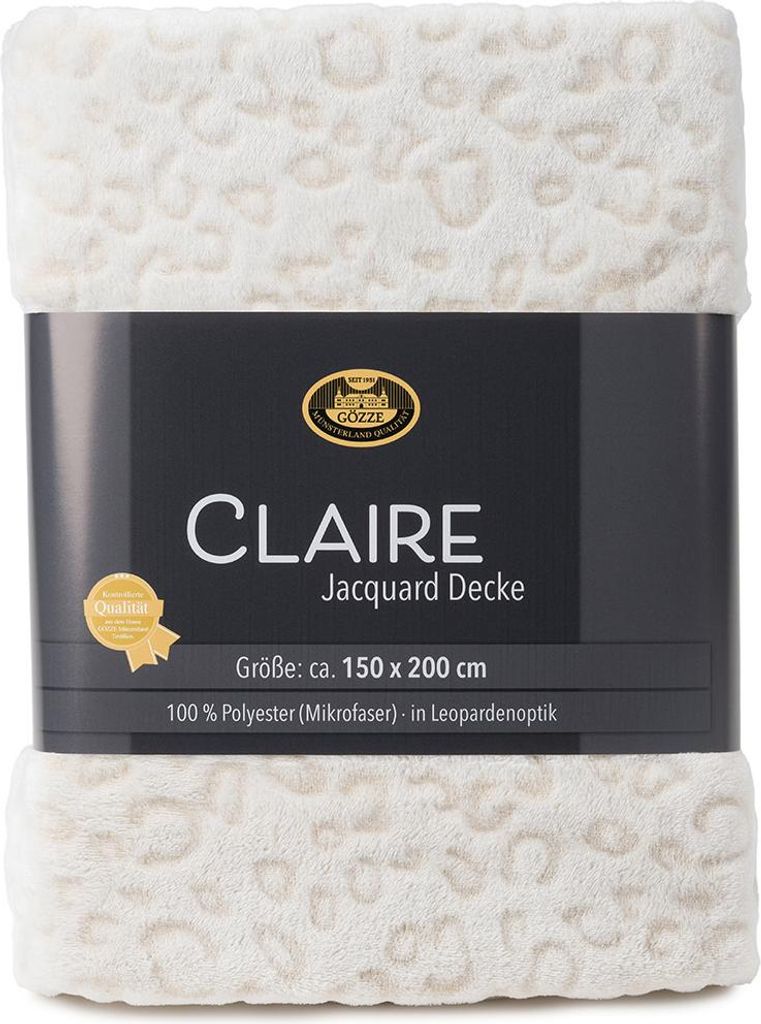 Gözze Jacquard Decke Claire in Leopardenoptik im Produktbild 