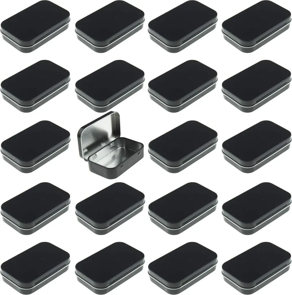 Boîtier en Métal Noir pour Petits Objets - Set de 20 Pièces Format Mini