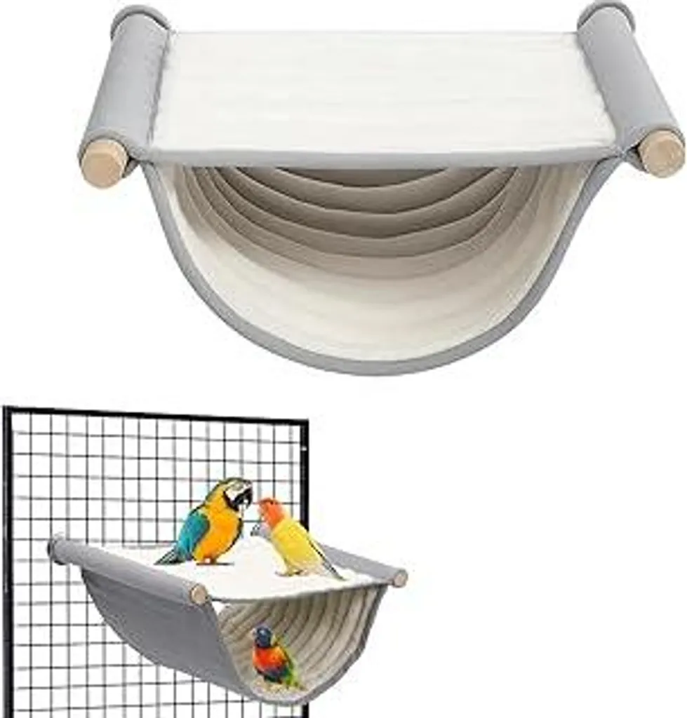 Comfort Invernale: Amaca a Castello per Uccelli in Soft Grey
