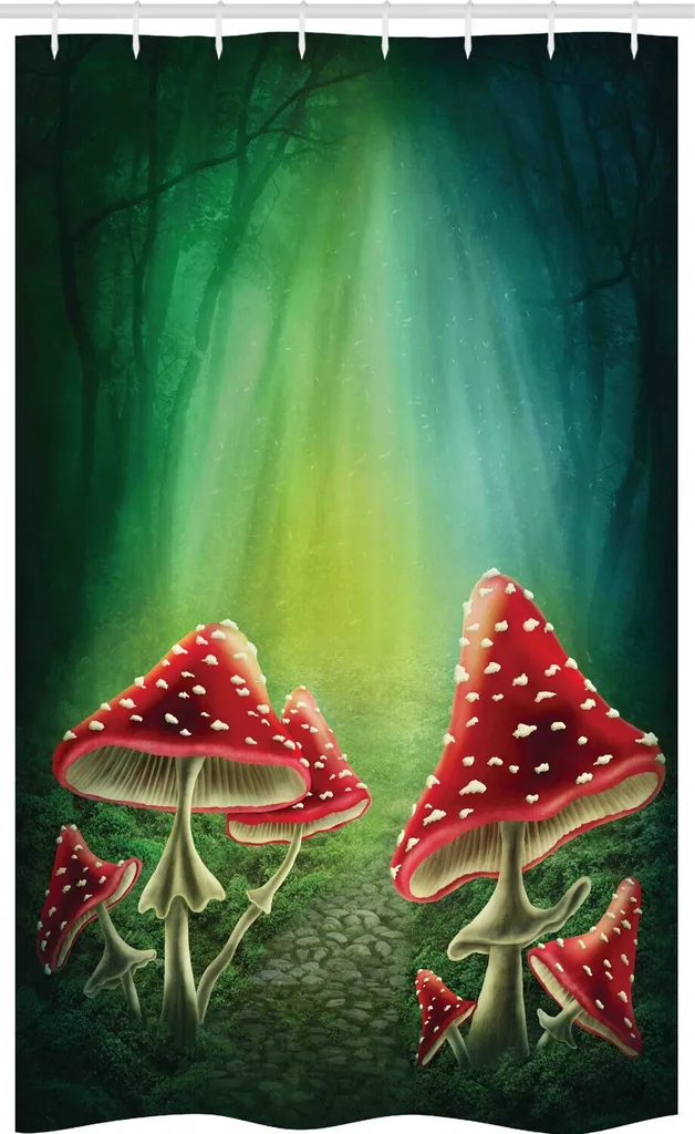 Tenda Doccia ABAKUHAUS Funghi Misteriosi 120x180 - Arredo Bagno Vintage