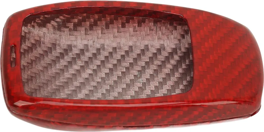 Étui clé Mercedes en fibre de carbone rouge résistant à la lumière UV