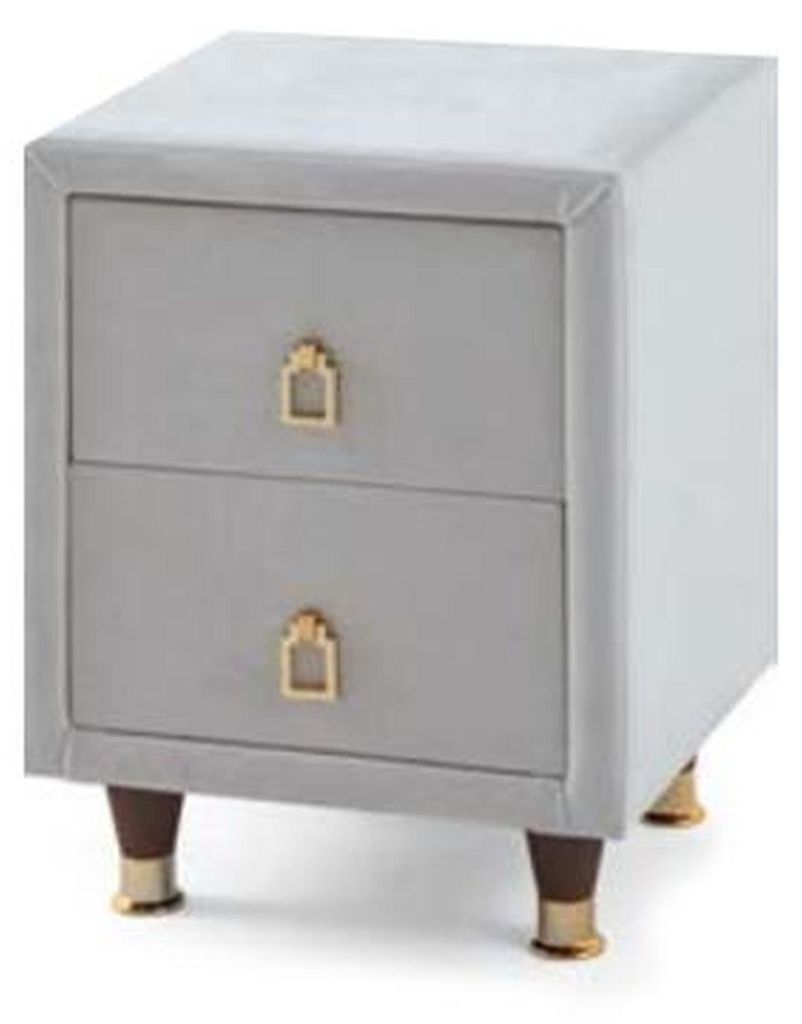 Hellgrauer Polster Nachttisch Designer Schlafzimmer Möbel Nachtkonsole