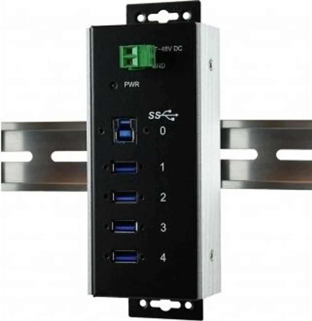 Exsys EX-1185HMVS-WT Hub USB 3.2 Gen 1 Industriel 4 Ports Métal
