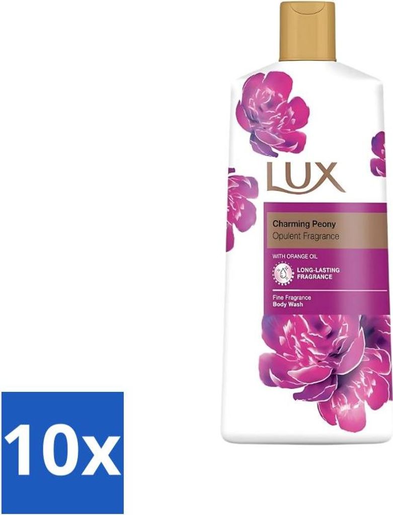 Lux - Duschgel - Charming Peony - Pflegendes Duschgel - Langanhaltend - 600 ml - Vorteilspack - 10 Stücke