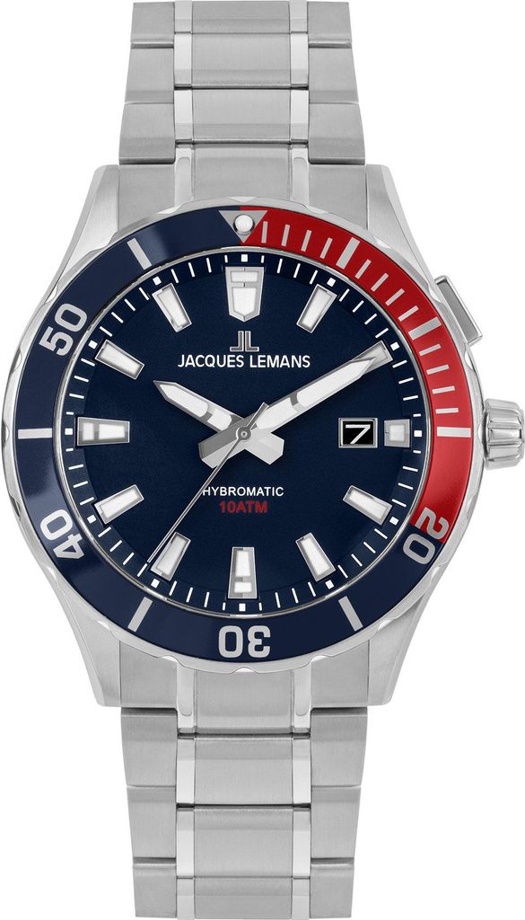 Jacques Lemans 1-2131E Hybromatic Herrenuhr 42mm 10ATM