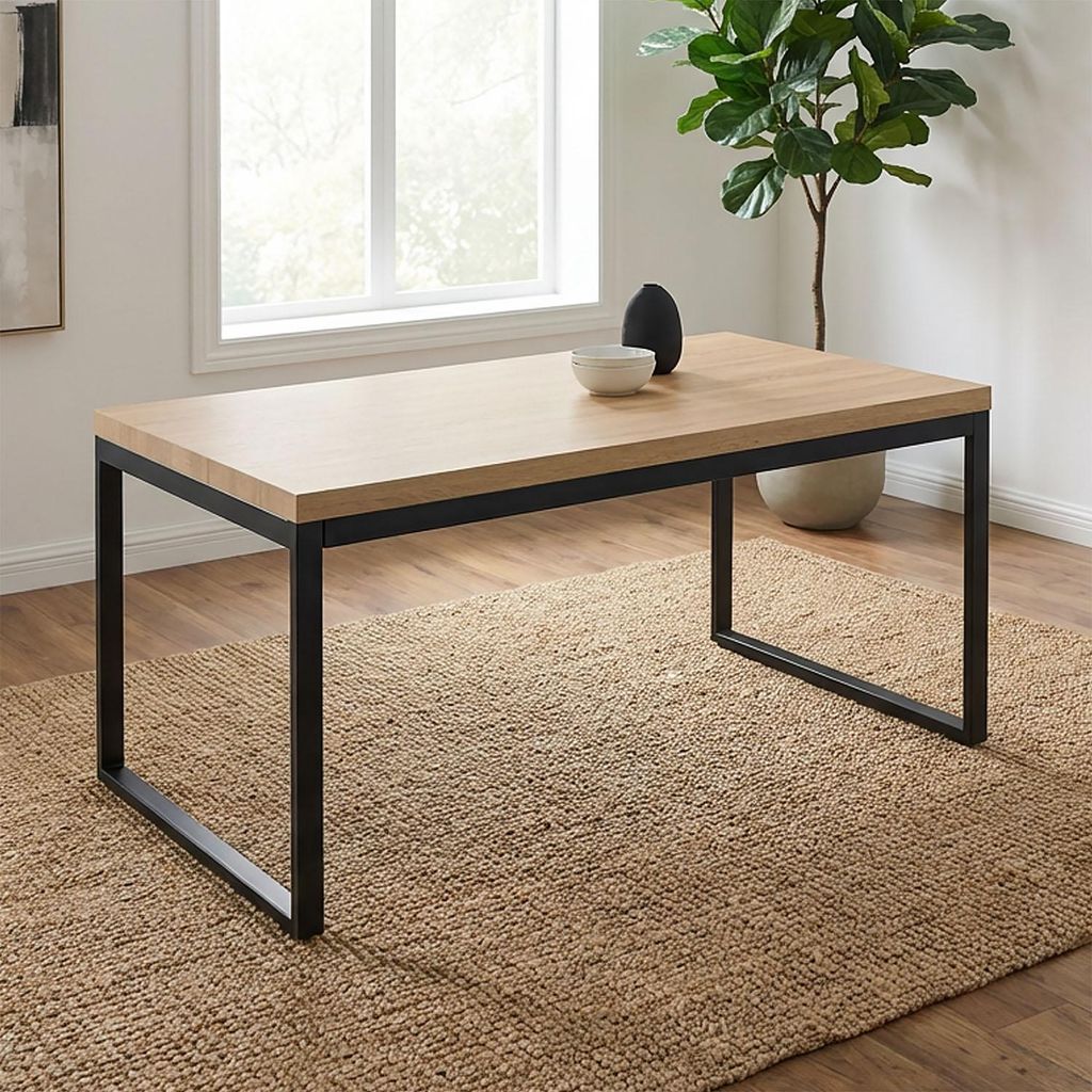 Homestyle4u Esstisch 160x90 cm Eiche Metall Schwarz Produktbild 