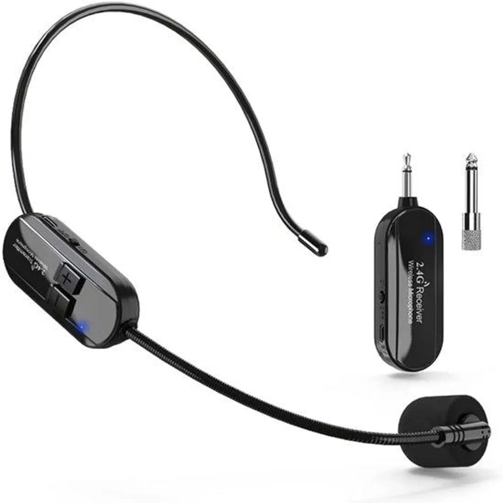 Microphone serre-tête sans fil 2,4 GHz avec système de charge express
