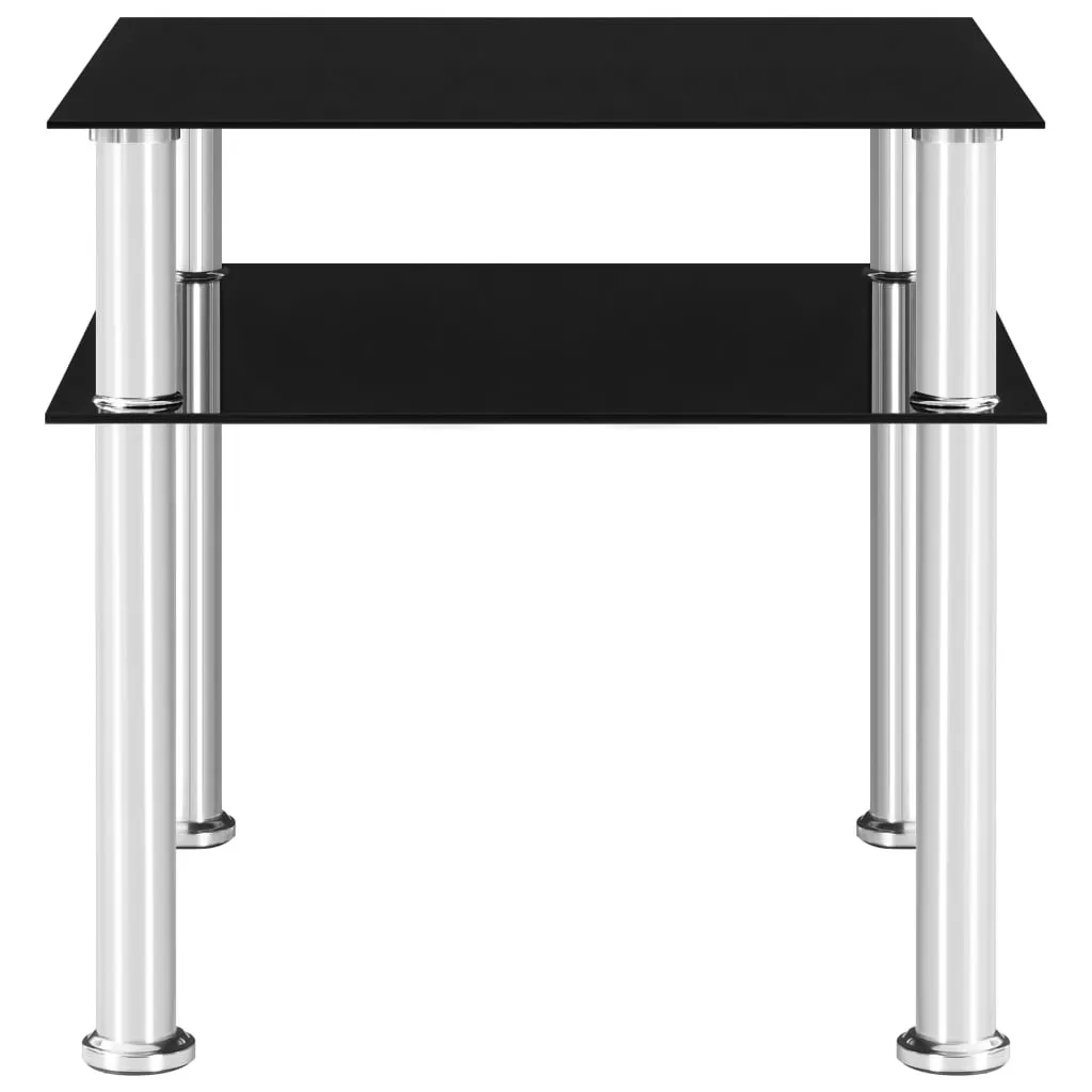 Bout de canapé design noir 45x50 cm en verre trempé et métal vidaXL