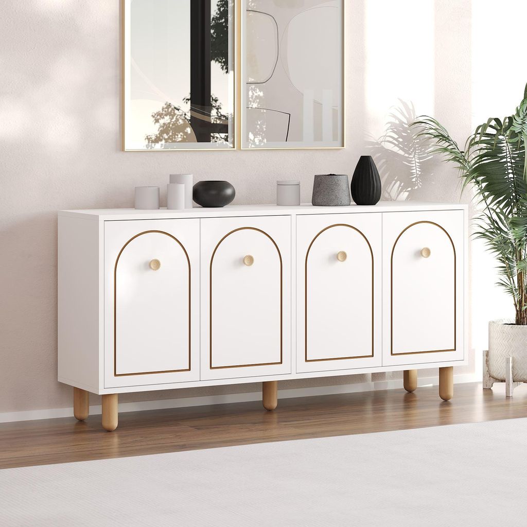 Skye Decor, Mıdmod - White, Konsole, Weiß, 100% MELAMINBESCHICHTETE SPANNPLATTE, 150 x 36 x 73 cm