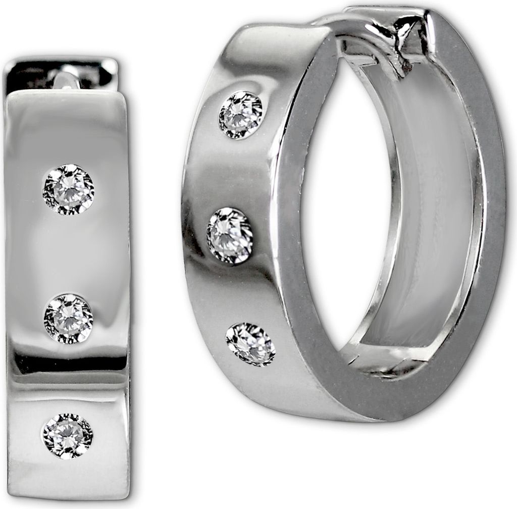 SilberDream Femme Boucles d'oreilles trois zirconiums Image du produit 