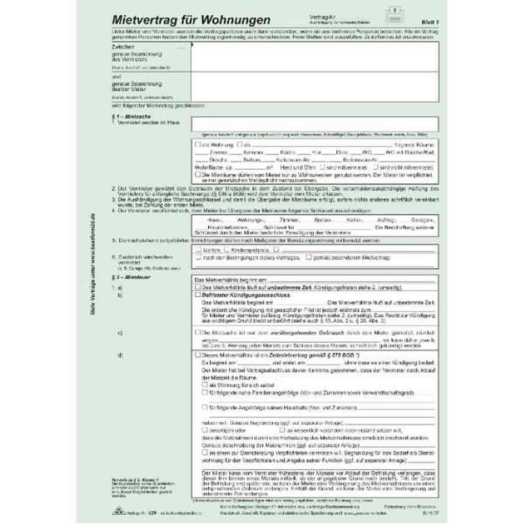 RNK 10 Verlag 524/10 Mietverträge fuer Wohnungen