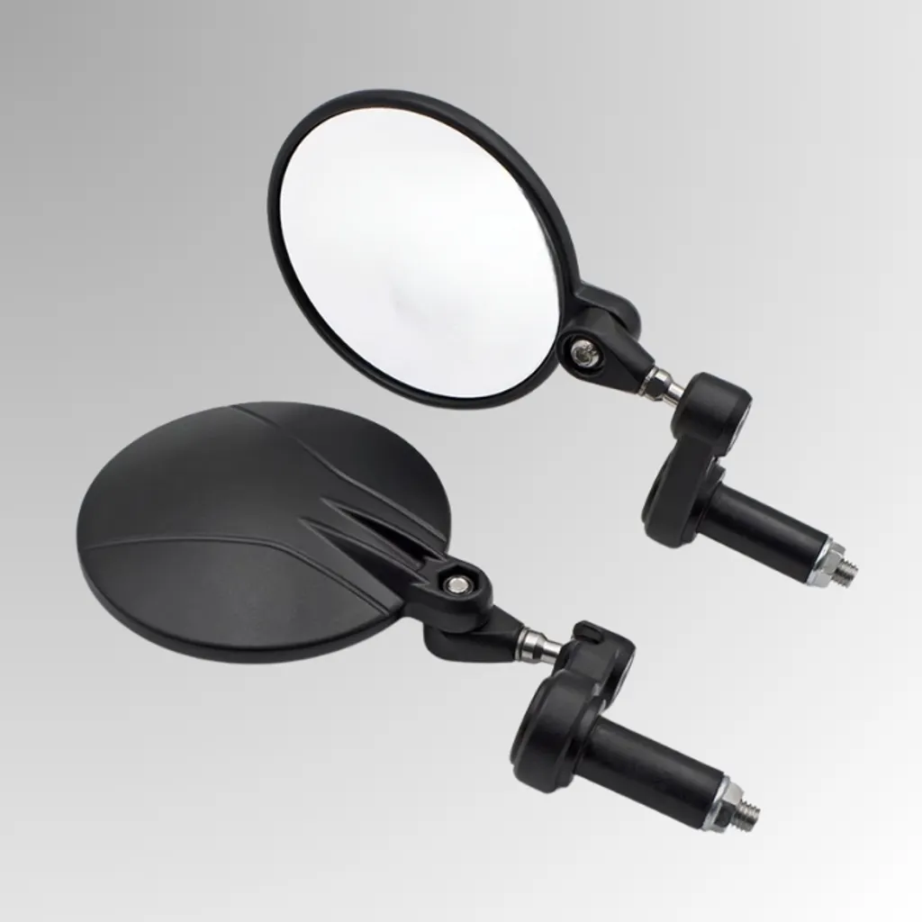 Rétroviseur RUSH ALU noir ID17 en aluminium CNC avec fixation 17mm moto