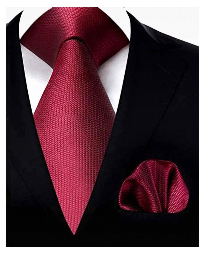 Herren Krawatte Set mit karierter Krawatte und Taschentuch für Hochzeiten