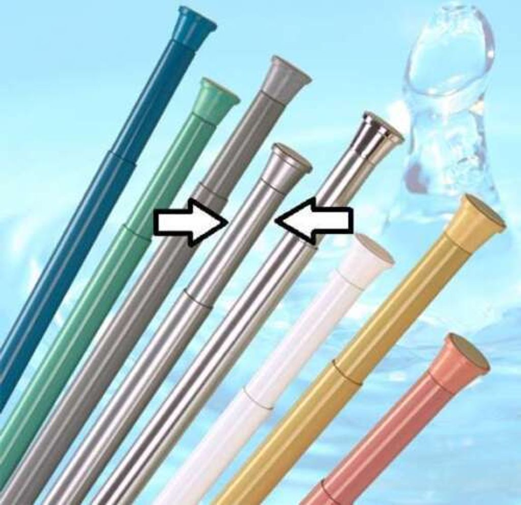 Duschvorhangstange 75 - 120 cm ALU silber matt Teleskopstange