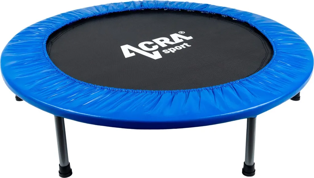Mini trampoline de fitness ACRA 100cm bleu robuste usage domestique