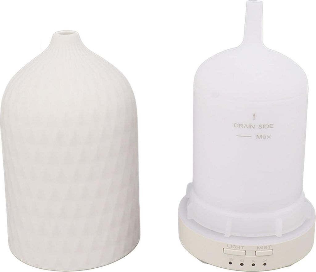 Ätherisches Öl Diffusor Luftbefeuchter Keramik Rhomboid Aromatherapie Diffusor Ultraschall kühlen Nebel Luftbefeuchter mit 7 LED-Leuchten für Z...