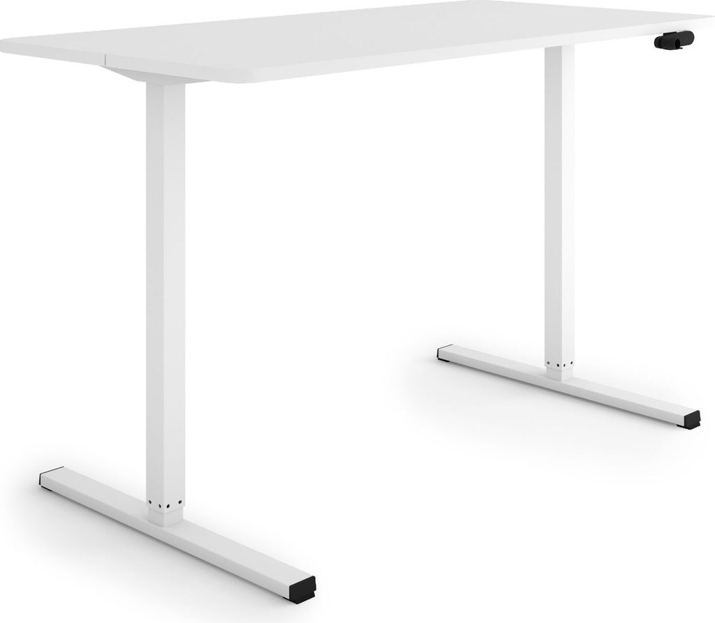 ESMART Germany ETM-120WW 120x60 cm Weiß Ergonomischer Steh-Sitz-Schreibtisch Stufenlos manuell höhenverstellbar 72-117 cm Schreibtischplatte Schn...
