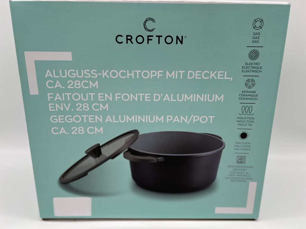 Crofton Aluguss Topf + Deckel Induktion 28 cm 6,8 Liter Produktbild 