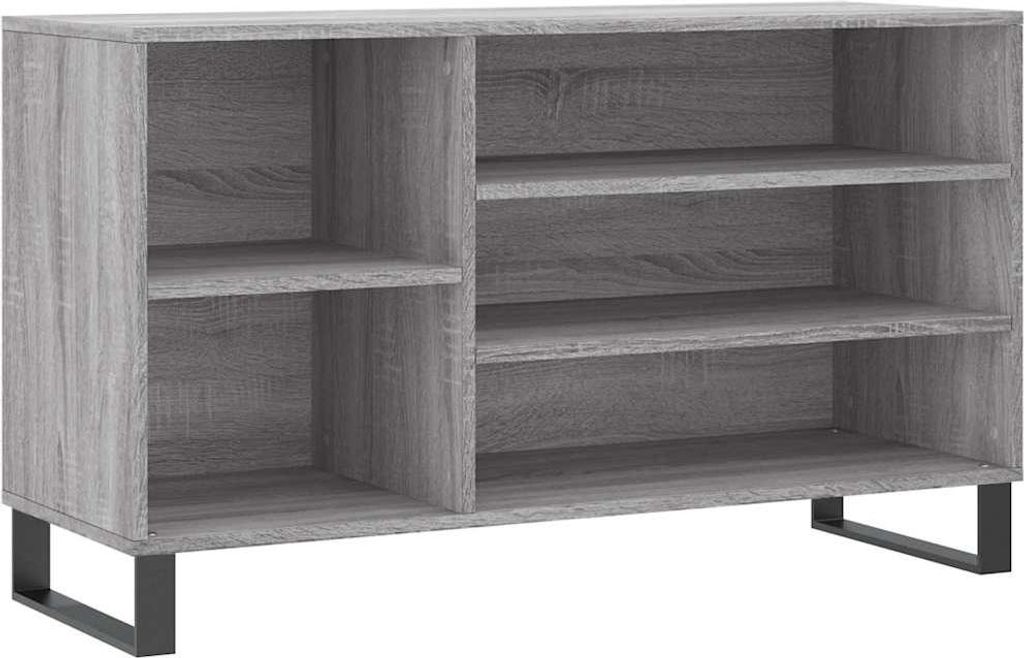 vidaXL Schuhregal Grau Sonoma 102x36x60 cm Holzwerkstoff