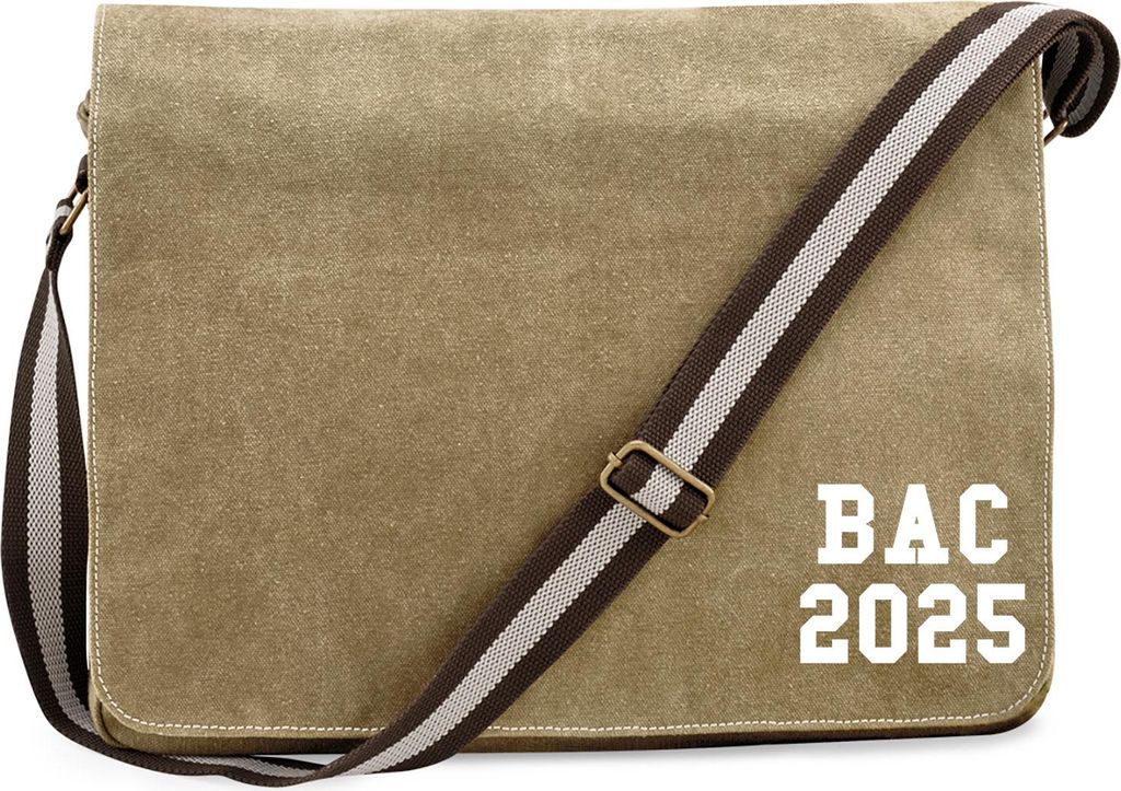 Huuraa Umhängetasche BAC 2025 Abschluss Frankreich 14 Liter Sahara Canvas Laptoptasche Geschenkidee