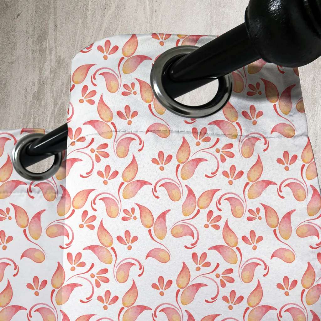 Tenda Floreale con Occhielli 280x175 ABAKUHAUS - Rosso Corallo Art - 2