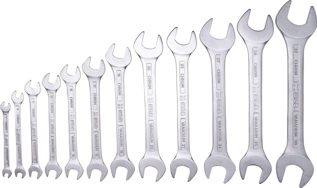 WGB Doppelmaulschlüssel-Satz DIN3110 6-32 mm 12-teilig