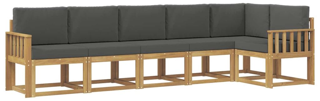 vidaXL Outdoor-Sofagarnitur 6 pcs Weiß und Anthrazit Polyester