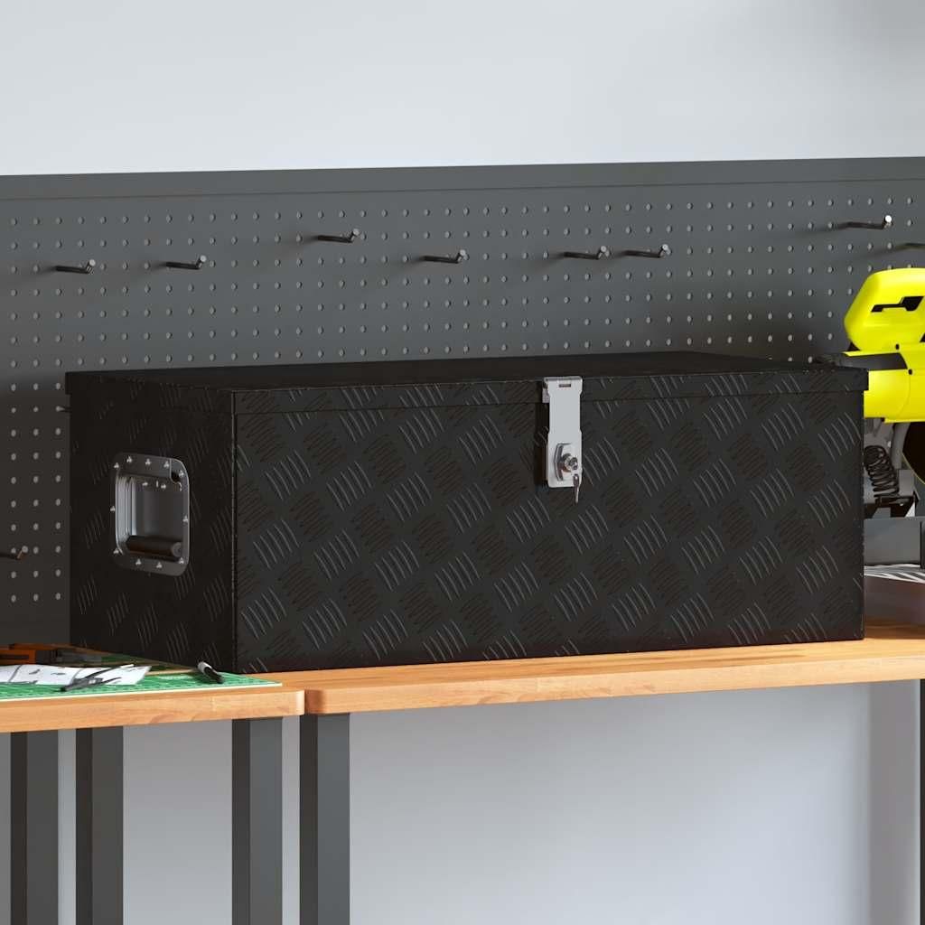 (Robust Möbel)Aufbewahrungsbox Schwarz 80x39x30cm Aluminium DE819343 - Schubladeneinsätze & -organizer