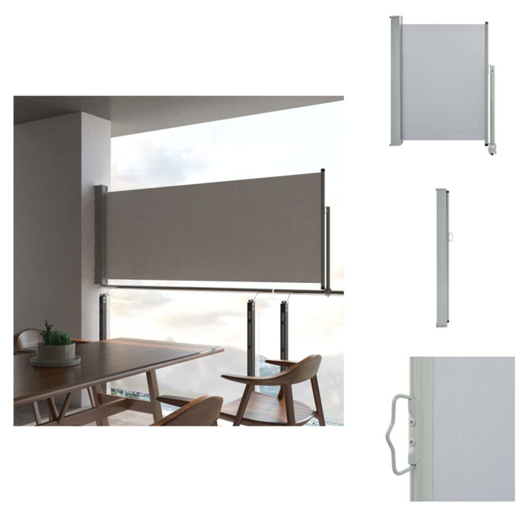 vidaXL Ausziehbare Seitenmarkise 100x300 cm Grau - Sonnenschirme & Sonnenschutze