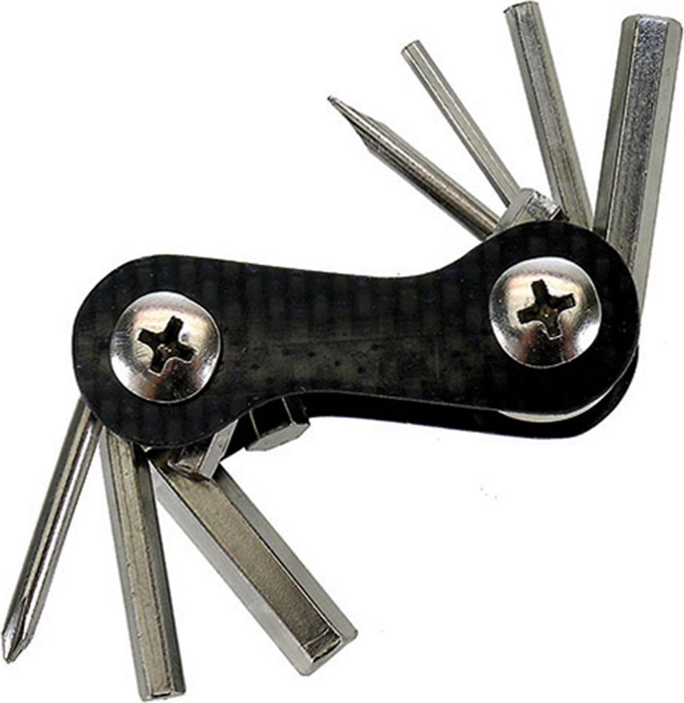 M-WAVE Mini-Carbon Multi-Werkzeug 7-tlg. - ultraleichtes Fahrrad-Multitool mi...