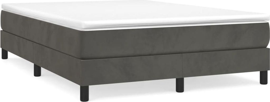 vidaXL Boxspringbettgestell Dunkelgrau 140x200 cm Samt Produktbild 