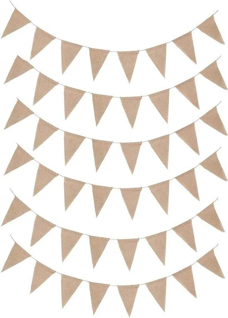 Fanions Jute Naturelle et Lin Blanc - Décoration Bohème Chic Porte
