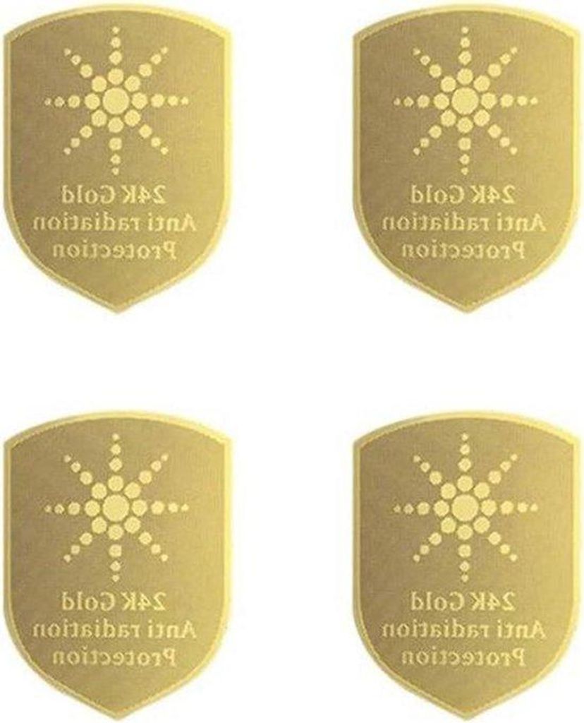 EMF-Schutz-Sticker-Set für Tablet und Laptop, 24K Gold, 4er Pack, EMF-Strahlungsschutz.