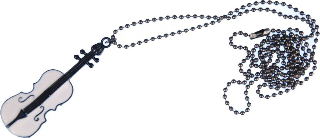 Geigenkette Geige Kette Halskette 80cm Miniblings Violine Musik Kugel Musiker weiß
