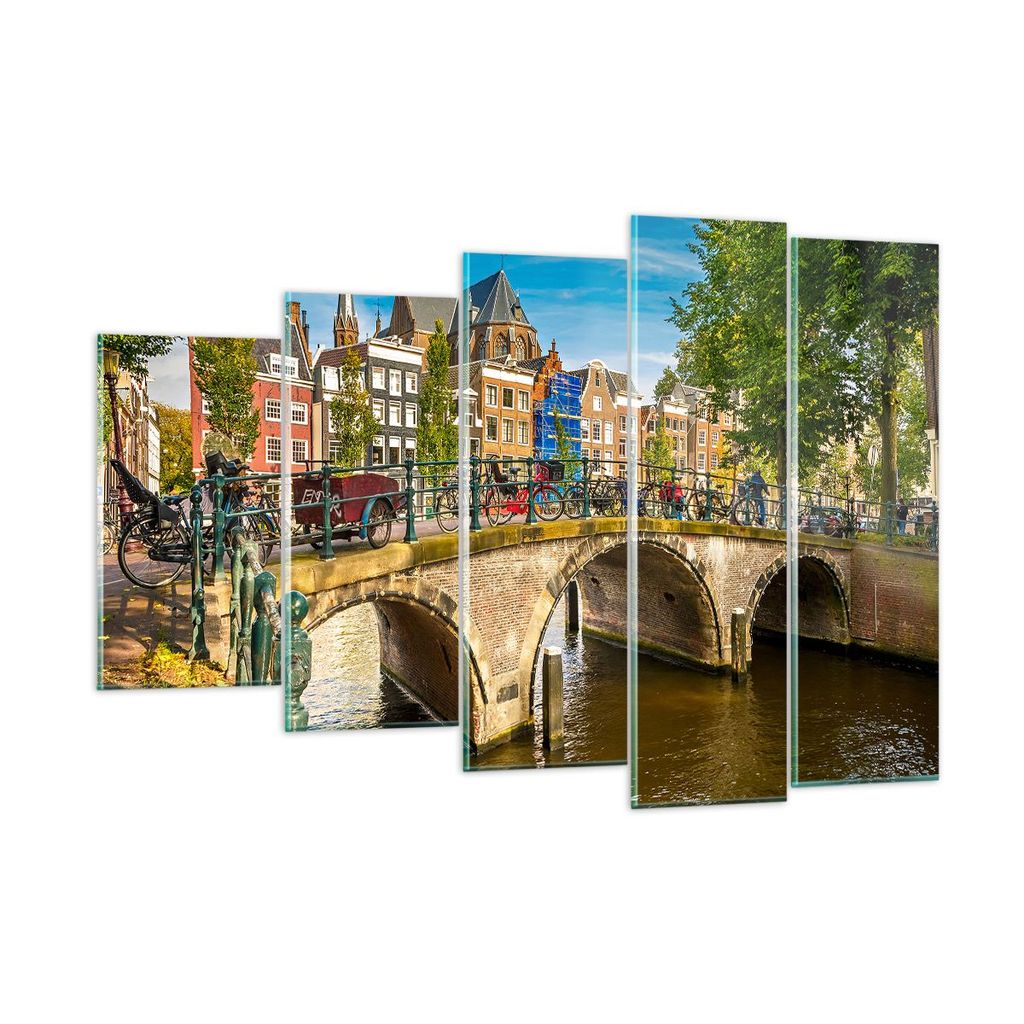 Bilder auf glas - amsterdam Bögen Architektur Gebäude - 150x100cm - Glasbilder - Wandbilder - Kunstdruck - Wanddekoration aus Glas - Glas Bilder ...