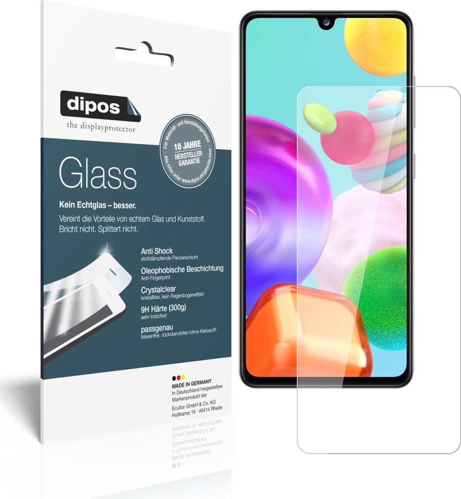 1x Schutzfolie für Samsung Galaxy A41 - Anti-Shock 9H Folie dipos Glass Kunststoffglas