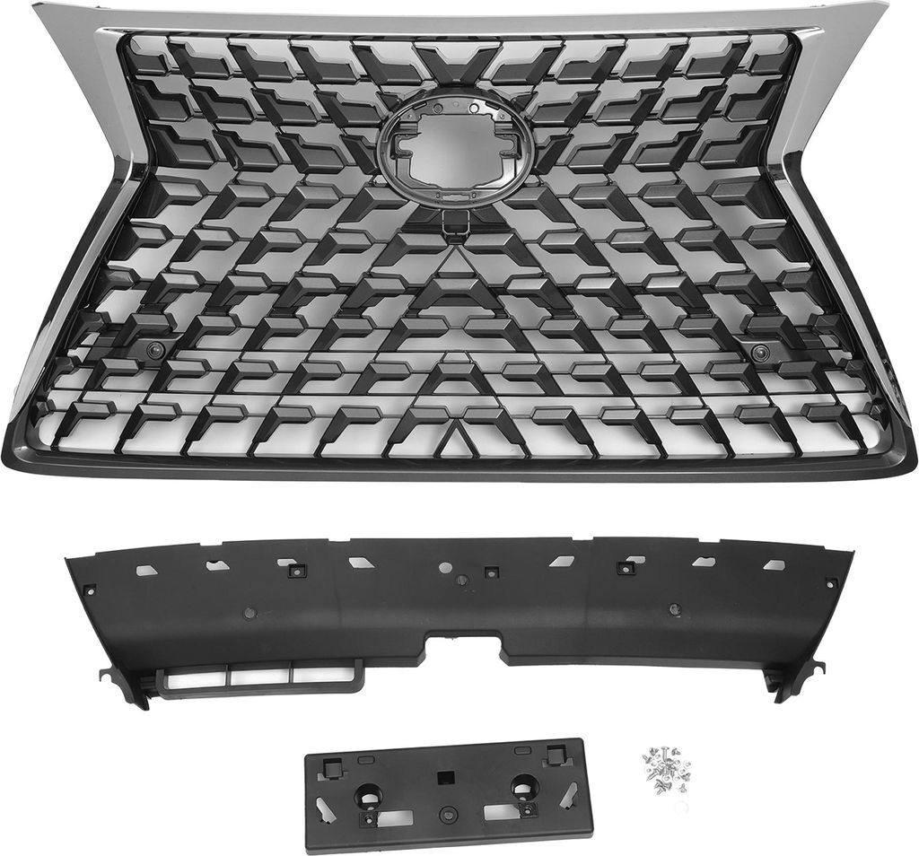Front Hood Bumper Kühlergrill für Lexus GX460 2014-2022 Frontstoßstange Nierengrill Facelift für Lexus GX460 2021 Schwarz Chrom Silberton.