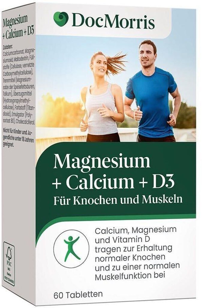 Magnesium + Calcium + D3 60 Stück I  Täglich nur eine 1 Produktbild 