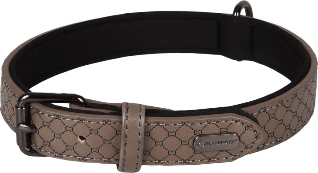 Flamingo Halsband Patti grau, Maße: 43-53 cm / 25 mm
