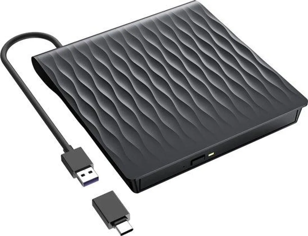 Graveur de DVD externe USB 3.0 Type-C noir compatible Windows Mac Linux