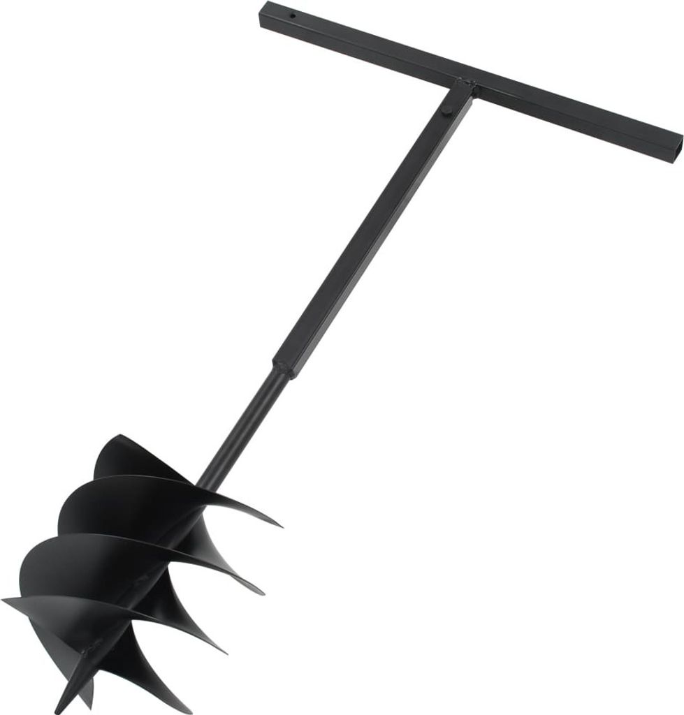 vidaXL Erdbohrer mit Griff 250 mm Stahl Schwarz Produktbild 
