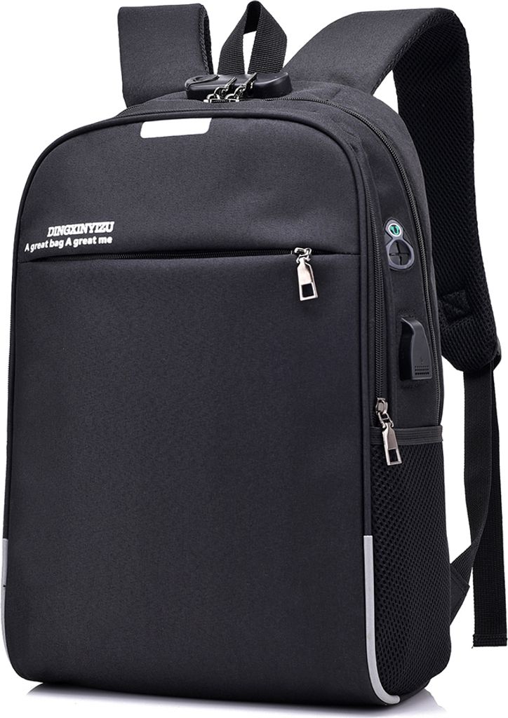 15,6-Zoll-Rucksack mit großer Kapazität, Computerrucksack, modische Business-Computertasche mit Diebstahlschutz, Codeschloss, reflektierender Str...