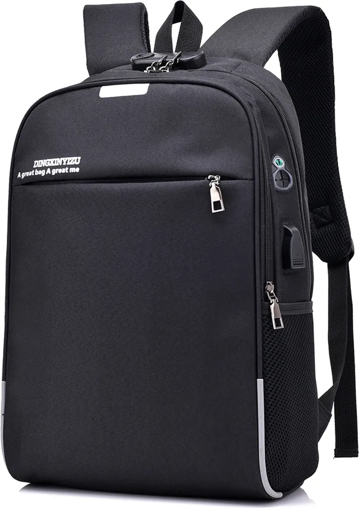 Sac à dos travail pour ordinateur 15,6 pouces avec chargeur USB noir