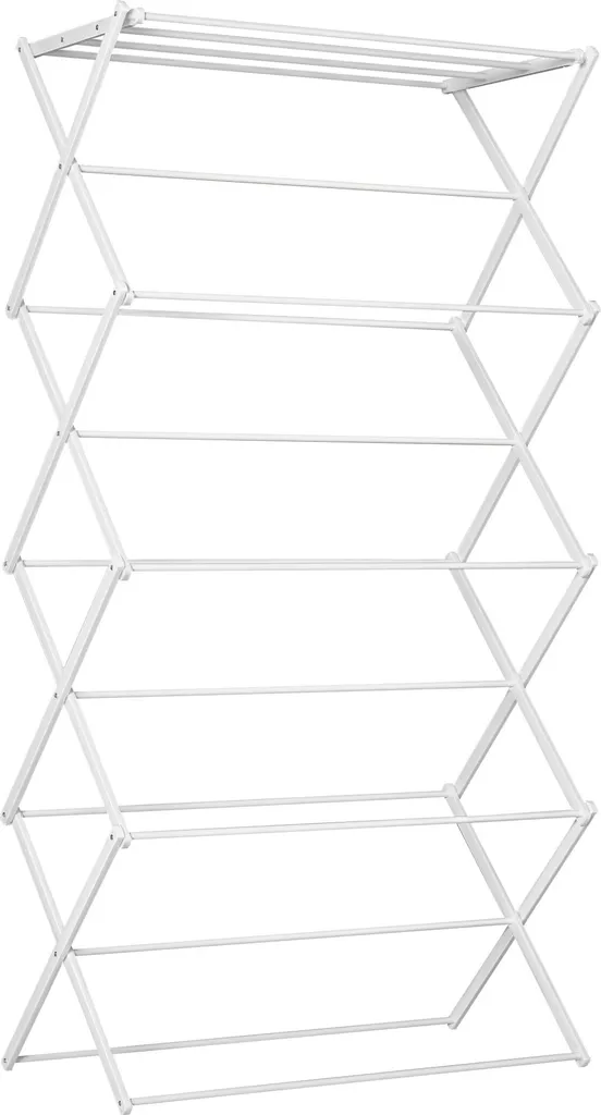 Étendoir à linge vertical HOMCOM blanc avec 8 niveaux de séchage modulables