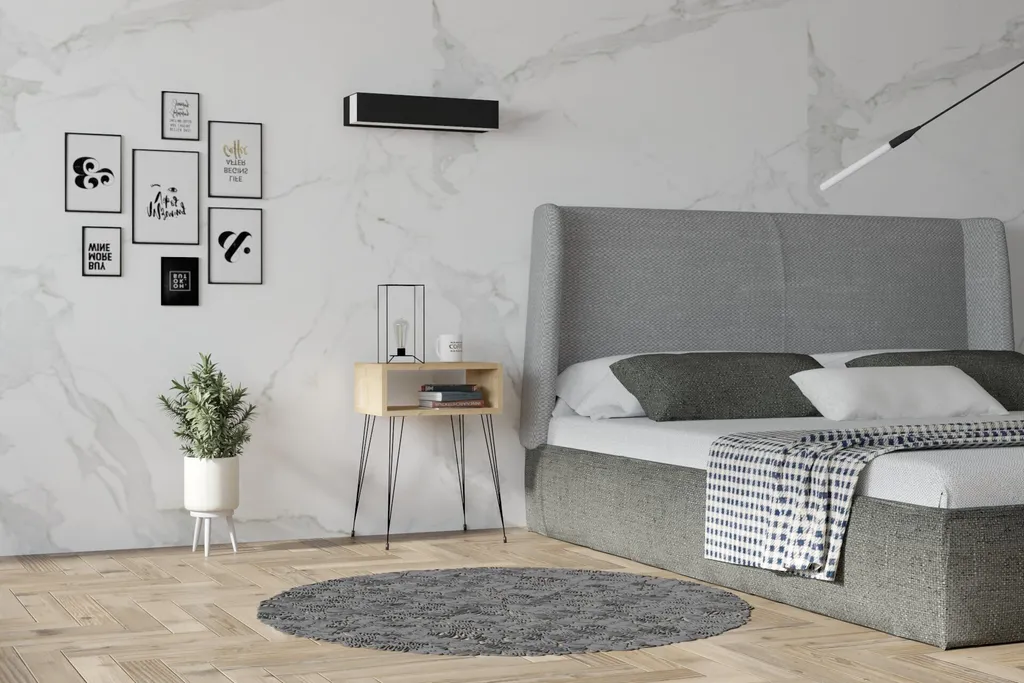 Table de Chevet pour Chambre Adulte Tenby, Rangement Chêne et Noir 63cm
