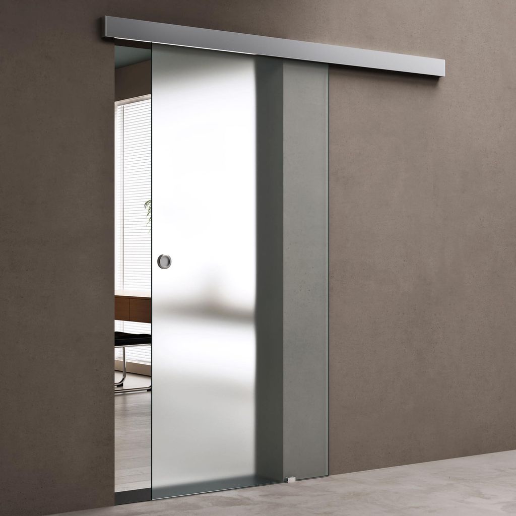 doporro Porta Scorrevole in Vetro Temperato Satinato 8 mm, Immagine del prodotto 