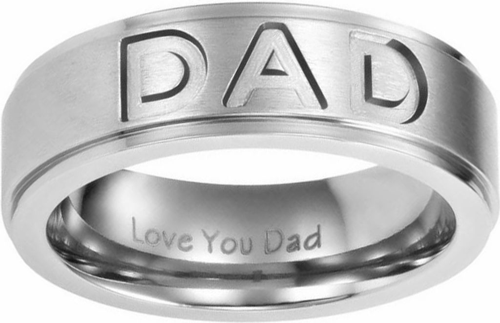 Männer Mode Papa graviert Edelstahl Band Ring Schmuck Vatertagsgeschenk
